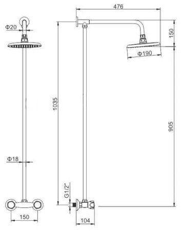 Душевая система Ledeme 2394L Хром 