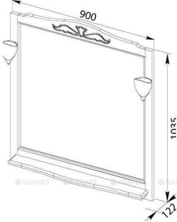 Зеркало Aquanet Амелия 90 орех 