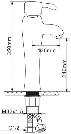 Смеситель для раковины Melana MLN-F-001CBK-M Черный 