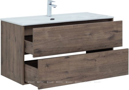 Тумба с раковиной Aquanet Lino 100 (Flat) дуб веллингтон 