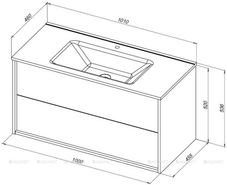 Тумба с раковиной Aquanet Lino 100 (Flat) дуб веллингтон 