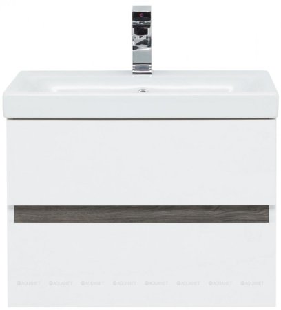 Тумба с раковиной Aquanet Беркли 60 белый/дуб рошелье 