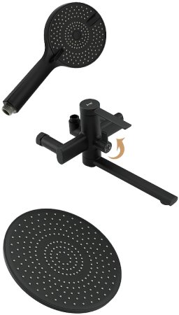 Душевая система Frap H67-6 F2467-6 Черная матовая 