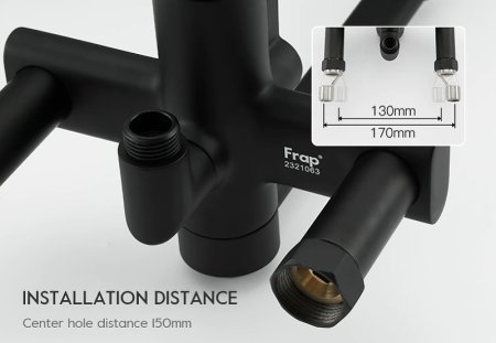 Душевая система Frap H67-6 F2467-6 Черная матовая 