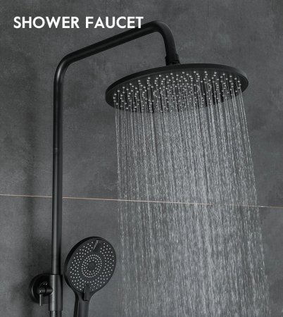 Душевая система Frap H67-6 F2467-6 Черная матовая 