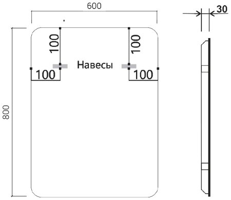 Зеркало Vincea 60 VLM-3VC600 с подсветкой с сенсорным выключателем и диммером 