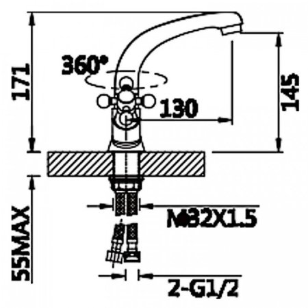 Cмеситель для раковины ViEiR V140112 Хром 