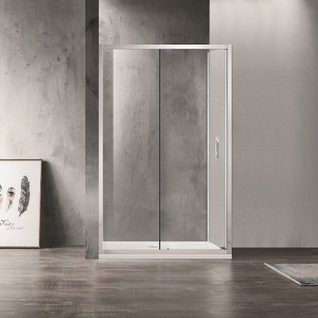 Душевой уголок Azario Milton 120х80 AZ-ND1131 L 1200 профиль Серебро стекло прозрачное 