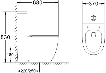 Унитаз моноблок Azario Morano AZ-1001 с бачком и сиденьем Микролифт 