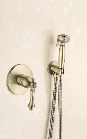 Гигиенический душ со смесителем Rose R0105Q, бронза 