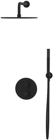 Душевая система Whitecross Y black YSET08BL с термостатом Черная матовая 