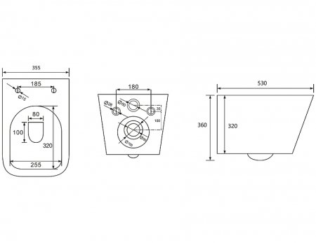 Унитаз Abber Rechteck AC1201 подвесной с сиденьем Микролифт 