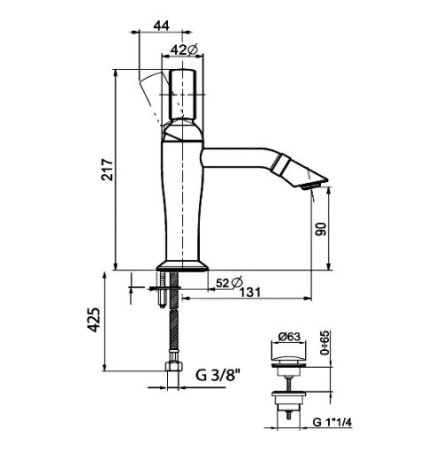 Смеситель для раковина Webert Opera OA830102010 Золотой 