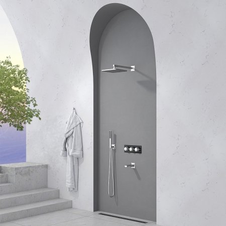 Душевая система Teska Lande T4000C с термостатом Хром 