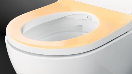 Унитаз приставной Geberit AquaClean Tuma Comfort 146.310.SJ.1 вставка черное стекло 