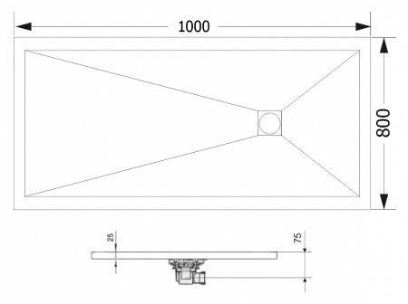 Поддон для душа RGW Stone Tray ST-0108W 80х100 