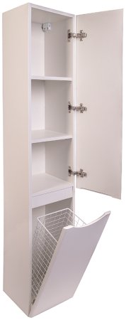 Шкаф пенал Style Line Бергамо 30 R СС-00002329 с бельевой корзиной Белый антискрейтч 