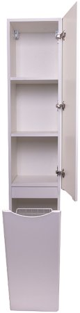 Шкаф пенал Style Line Бергамо 30 R СС-00002329 с бельевой корзиной Белый антискрейтч 