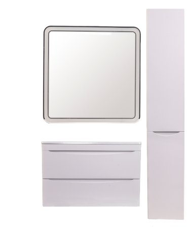 Шкаф пенал Style Line Бергамо 30 R СС-00002329 с бельевой корзиной Белый антискрейтч 