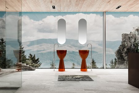 Раковина Abber Kristall 45 AT2703Opal Коричневая 