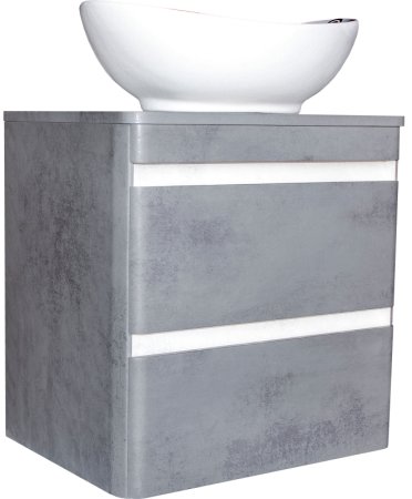 Тумба под раковину Style Line Атлантика Люкс Plus 70 СС-00002282 подвесная Темный бетон 