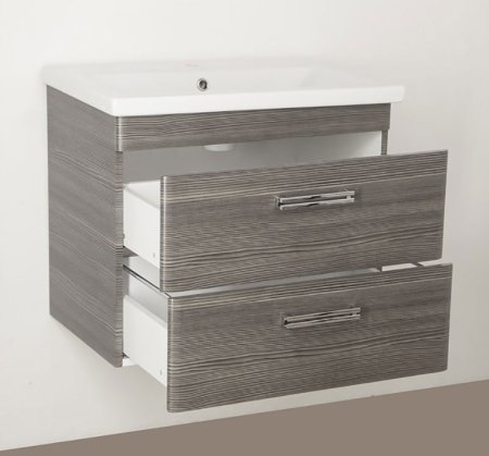 Тумба под раковину Style Line Лотос 70 Plus подвесная Шелк Зебрано 