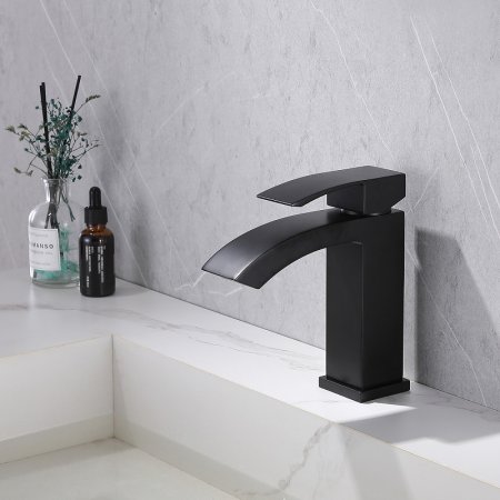 Смеситель для раковины Abber Wasserfall AF8610B Черный матовый 