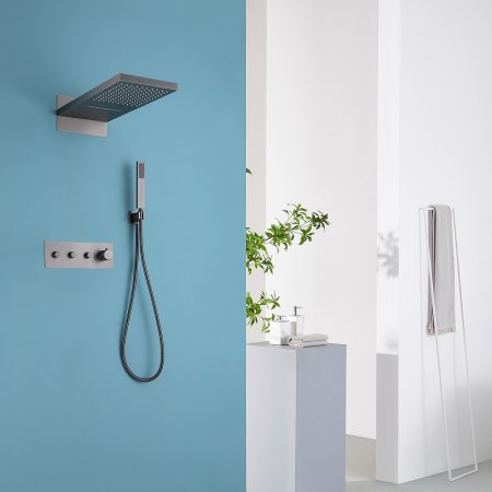 Душевая система Abber Rund AF8752NG с термостатом Никель 