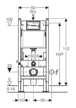 Система инсталляции для унитазов Geberit Duofix UP320 111.380.00.5 