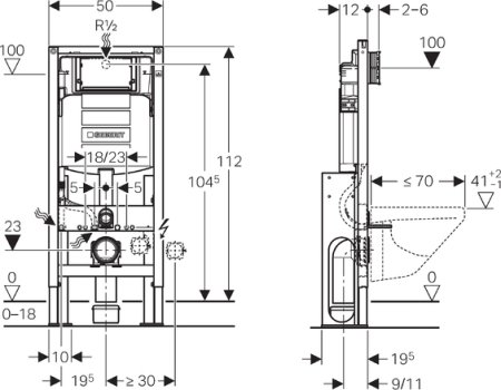Система инсталляции для унитазов Geberit Duofix UP320 111.380.00.5 