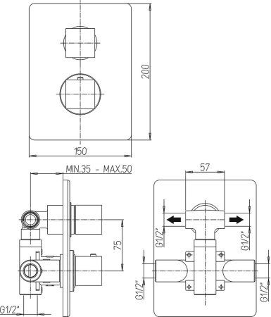 Смеситель для душа Paini Dax-R 84CR691TH Хром 