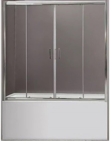Шторка на ванну BelBagno Uno 170 UNO-VF-2-170/145-C-Cr профиль Хром стекло прозрачное 