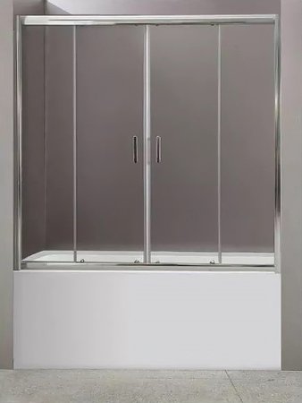 Шторка на ванну BelBagno Uno 170 UNO-VF-2-170/145-C-Cr профиль Хром стекло прозрачное 