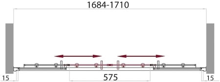 Шторка на ванну BelBagno Uno 170 UNO-VF-2-170/145-C-Cr профиль Хром стекло прозрачное 