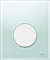 Кнопка смыва TECE Loop Urinal 9242651 зеленое стекло, кнопка белая
