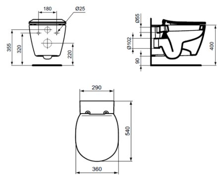 Унитаз подвесной Ideal Standard Connect AquaBlade E047901 безободковый 