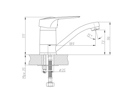 Смеситель однорычажный для раковины HAIBA HB4503 хром 
