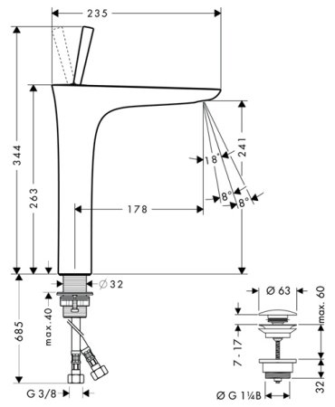 Смеситель Hansgrohe PuraVida 15072400 для раковины 