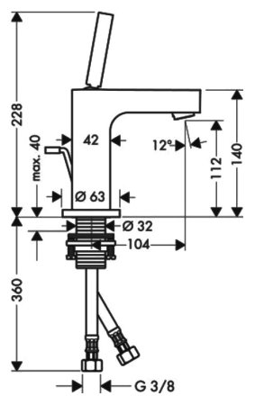 Смеситель Axor Citterio 39010000 для раковины 