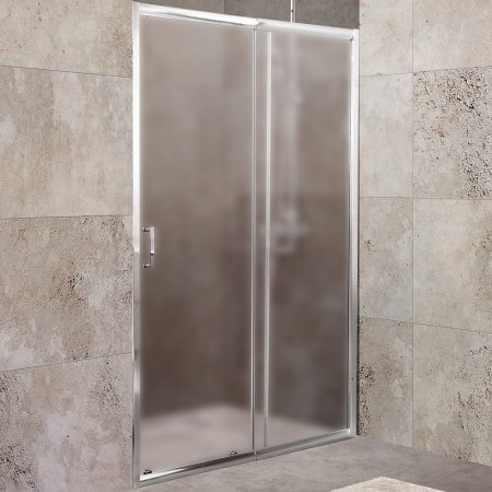Душевая дверь BelBagno Unique 135 UNIQUE-BF-1-120/135-P-Cr профиль Хром стекло рифленое 