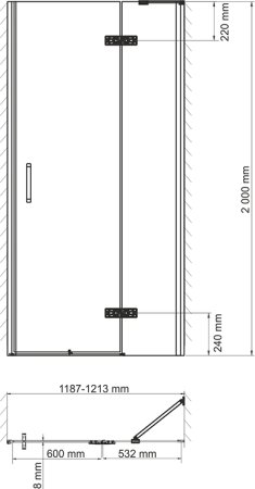 Душевая дверь в нишу WasserKRAFT Aller 10H05 R 120 см 