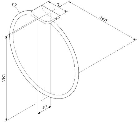 Кольцо для полотенец AM.PM Inspire V2.0 A50A34422 Черное матовое 