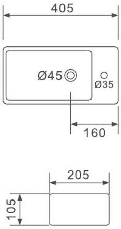 Раковина Gappo 40 L GT706L Белая 