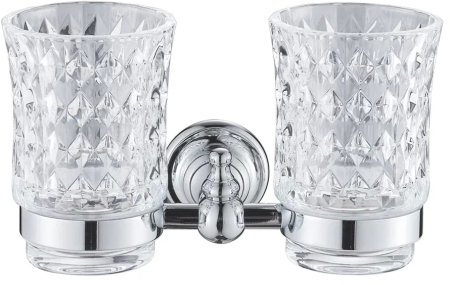 Стакан двойной для ванной комнаты Rose RG1122, хром 