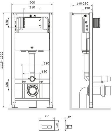 Инсталляция AM.PM Pro I012704.7001 для унитаза с клавишей смыва Белый глянец 
