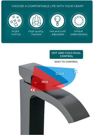 Смеситель для раковины Gappo G07-9 G1007-89 Оружейная сталь 