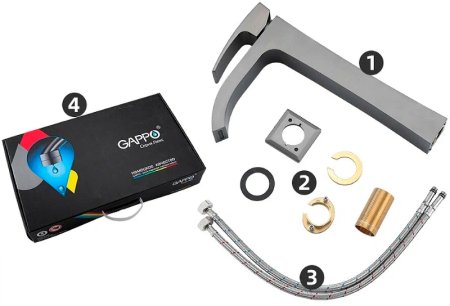 Смеситель для раковины Gappo G07-9 G1007-89 Оружейная сталь 