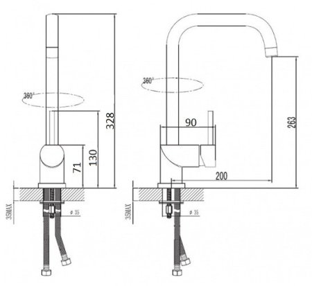 Смеситель для кухонной мойки ESKO K5 (K5) 
