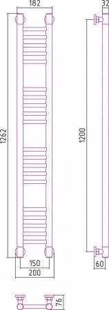 Полотенцесушитель водяной Сунержа Богема+ 120x15 прямая 