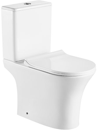 Унитаз компакт CeramaLux 1217-1А Белый глянцевый с бачком и сиденьем Микролифт 